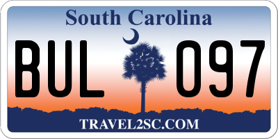 SC license plate BUL097