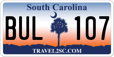 SC license plate BUL107