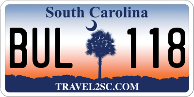 SC license plate BUL118