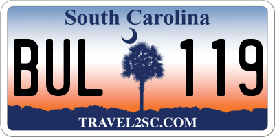 SC license plate BUL119