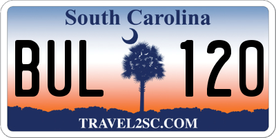 SC license plate BUL120