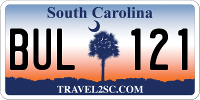SC license plate BUL121
