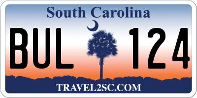 SC license plate BUL124