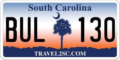 SC license plate BUL130