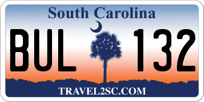 SC license plate BUL132