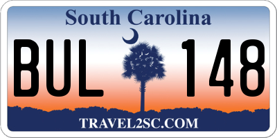 SC license plate BUL148