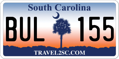 SC license plate BUL155