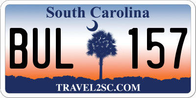 SC license plate BUL157