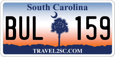 SC license plate BUL159
