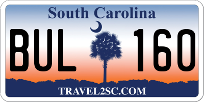 SC license plate BUL160