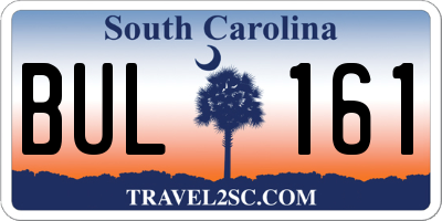 SC license plate BUL161
