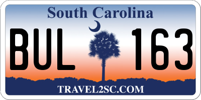 SC license plate BUL163