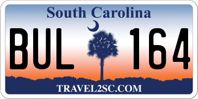 SC license plate BUL164