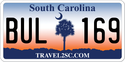 SC license plate BUL169