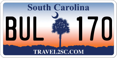 SC license plate BUL170