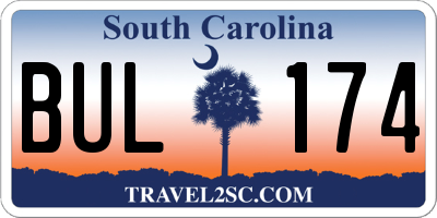 SC license plate BUL174