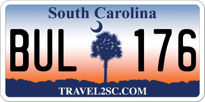 SC license plate BUL176
