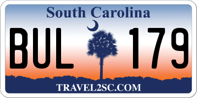 SC license plate BUL179
