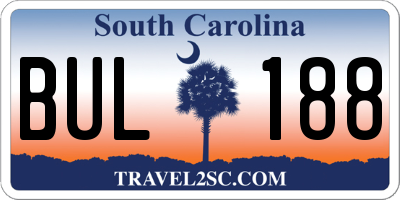 SC license plate BUL188