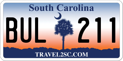 SC license plate BUL211