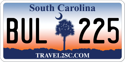 SC license plate BUL225