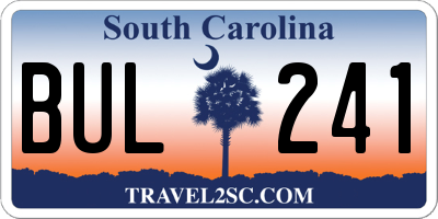 SC license plate BUL241