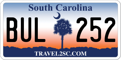 SC license plate BUL252