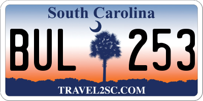 SC license plate BUL253