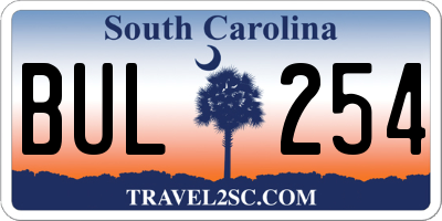 SC license plate BUL254