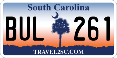 SC license plate BUL261
