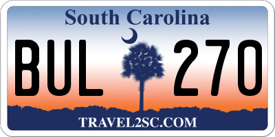 SC license plate BUL270