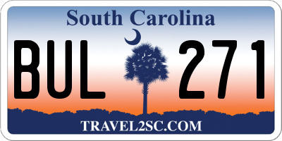 SC license plate BUL271