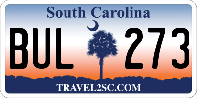 SC license plate BUL273