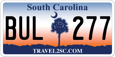 SC license plate BUL277