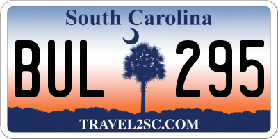 SC license plate BUL295