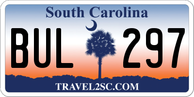 SC license plate BUL297