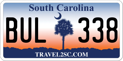 SC license plate BUL338