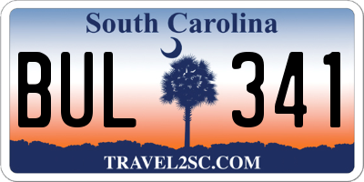 SC license plate BUL341