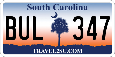 SC license plate BUL347
