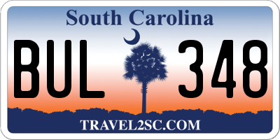 SC license plate BUL348