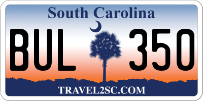 SC license plate BUL350