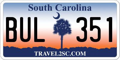 SC license plate BUL351