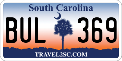 SC license plate BUL369