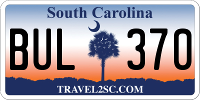 SC license plate BUL370