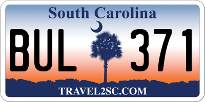 SC license plate BUL371