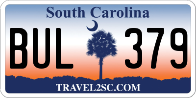 SC license plate BUL379
