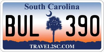 SC license plate BUL390