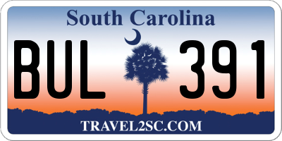 SC license plate BUL391