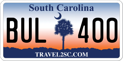 SC license plate BUL400