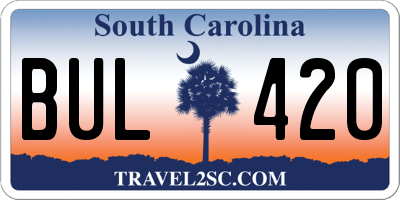 SC license plate BUL420